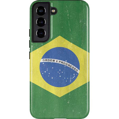 Brazil Flag Distressed Galaxy S22 Pro Case
